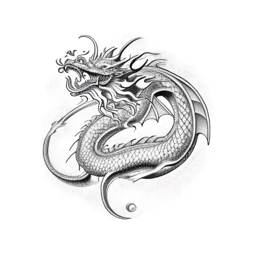 Dragon Turning Around