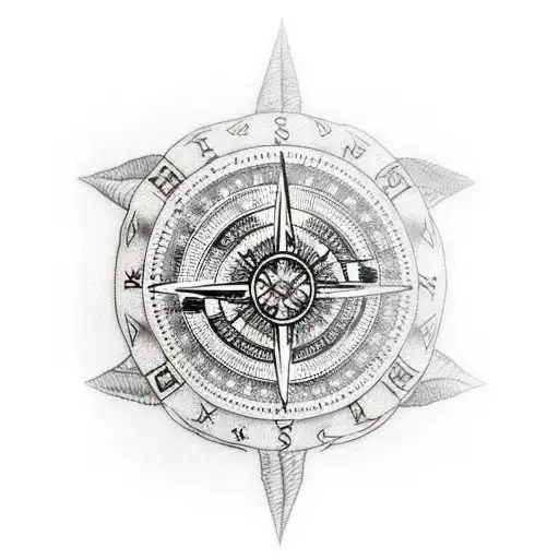 Viking Compass With Fenrir