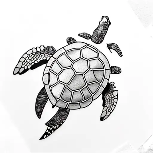 Turtle Olive Tree On Back Lots Of Details