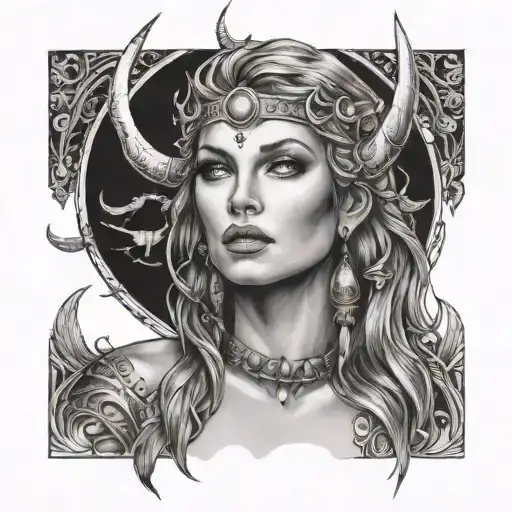 Sagittarius Goddess Sexy Woman Face