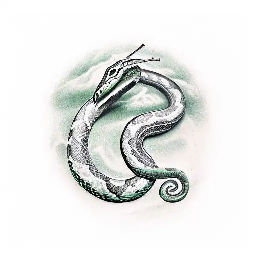 Serpent With Apple In Tree