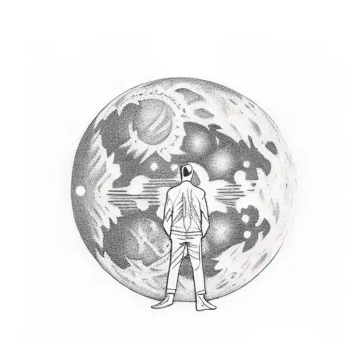 Man Standing Under The Moon