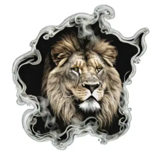 Lion Turning Into Smoke