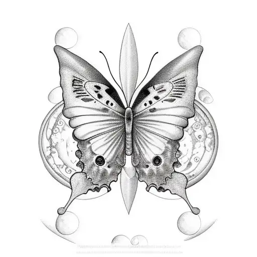 Realistic Butterfly Morphing Into Different Moon Phases