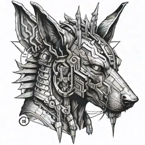 Anubis In Cyberpunk Style