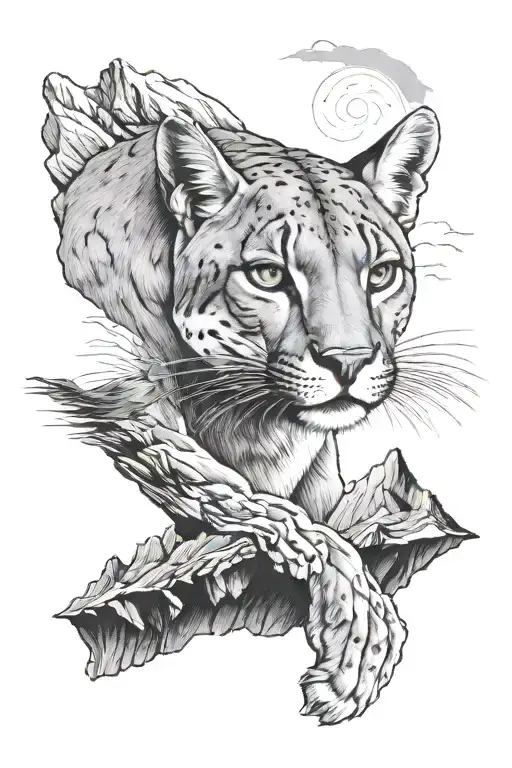 Puma With Tores Del Paine De Fondo In The Background