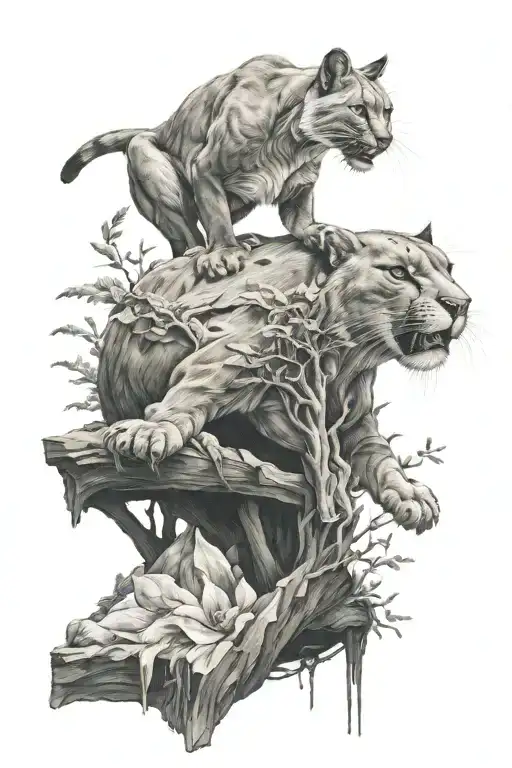 Puma And The Paine Tores In The Background