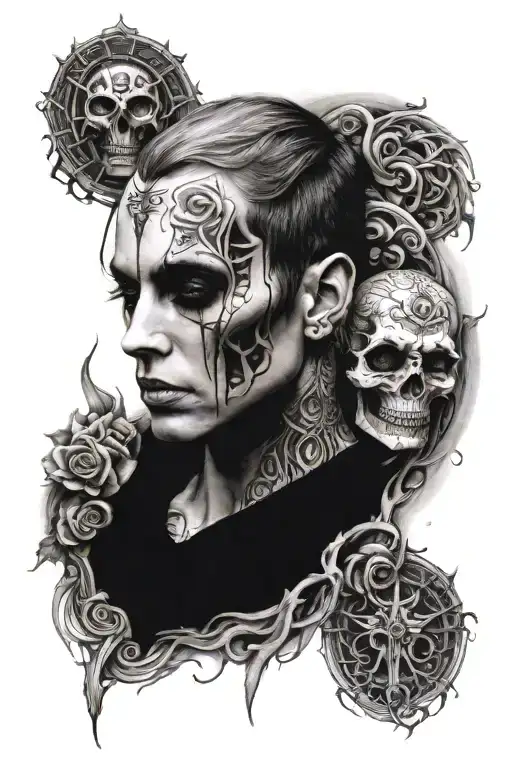 Full Arm Gothic Theme With Face