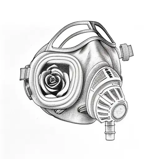Gas Mask With Rose