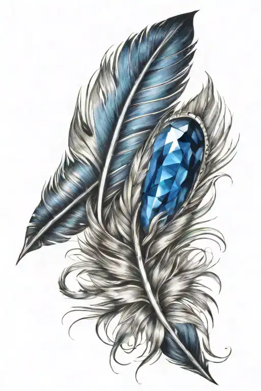 Sapphire Crystal With Native Feather