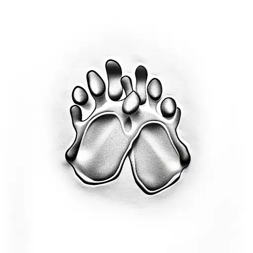 A Design That Has A Dogs Paw And A Baby Foot