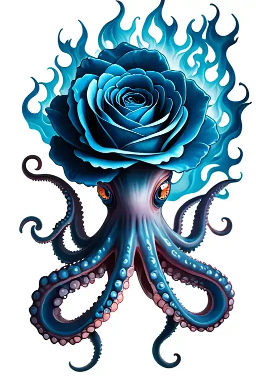 An Octopus With The Blue Flame Rose Incorporated