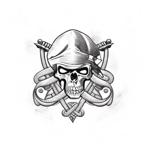 A Tattoo Of A Pirate Ship With Details