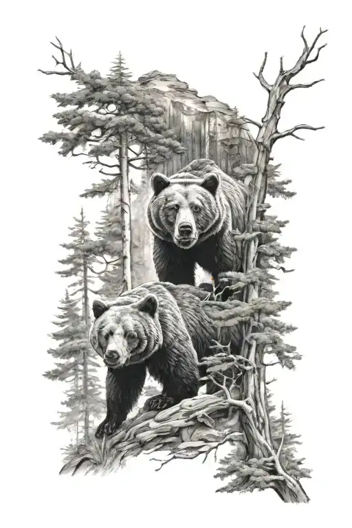 Forest With Bear