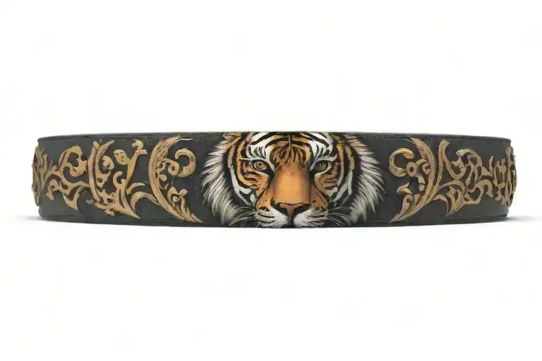 Bracelet With Tiger Face Full Back Tattoo Sigil For Abundant Success And