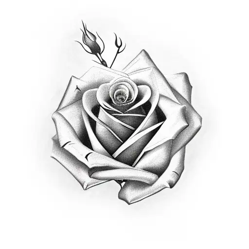 Rose With Writing Inside Stem