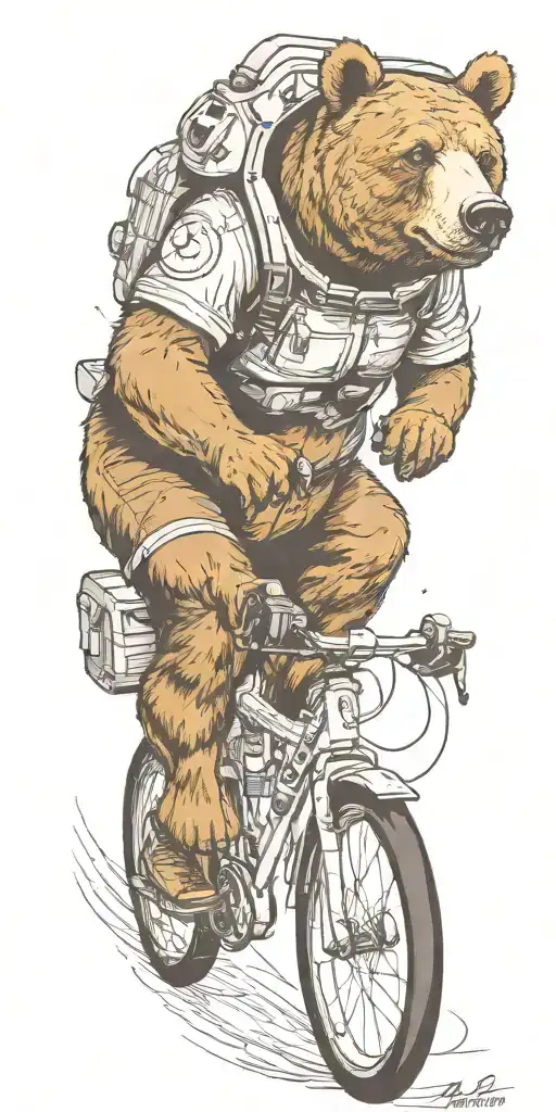 Outer Space Bicycling Bear