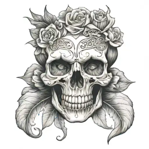 Lips With A Skull In It