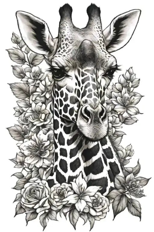 Giraffe With June And September Birth Flower