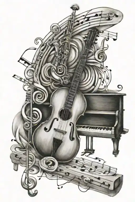 Music Notes And Instruments