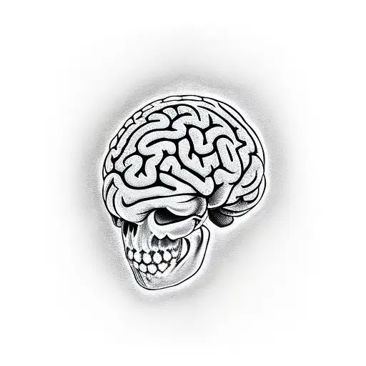 Skeleton Hand Holding A Brain