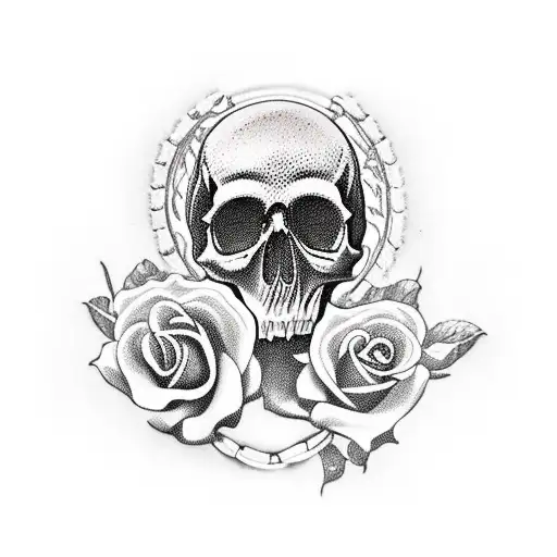 Skull And Roses And Rosary