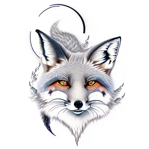 Nine Tail Fox And Moon