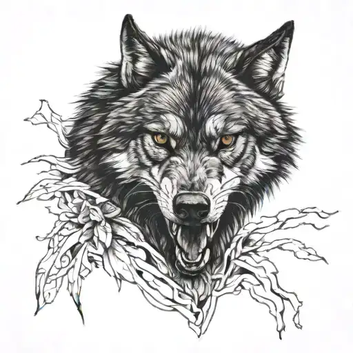 Angry Red And Black Irish Wolf