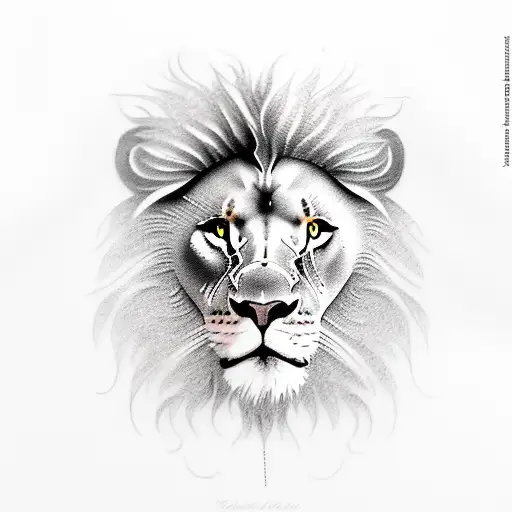 A Realistic Tattoo Of A Lion Playing A Guitar