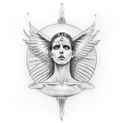 Vitruvian Half Angel Half Succubus