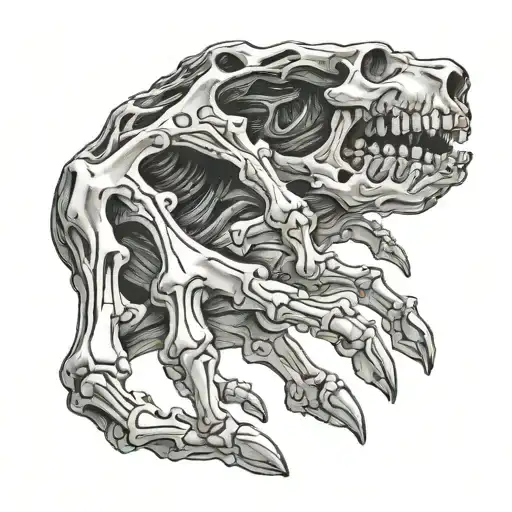 Skeleton Hands Sticking To Get Out Of Body