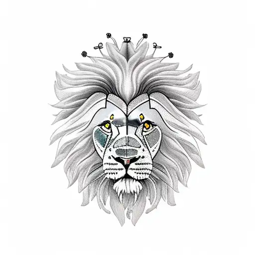 Cherry Blossom With Chess And Lion