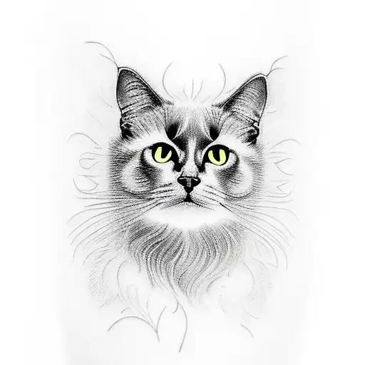 Black Cat In A Moonlit Oak Forest