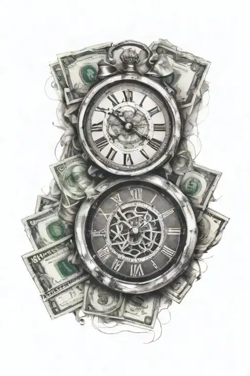 One Clock And Money Symbols Incorporated