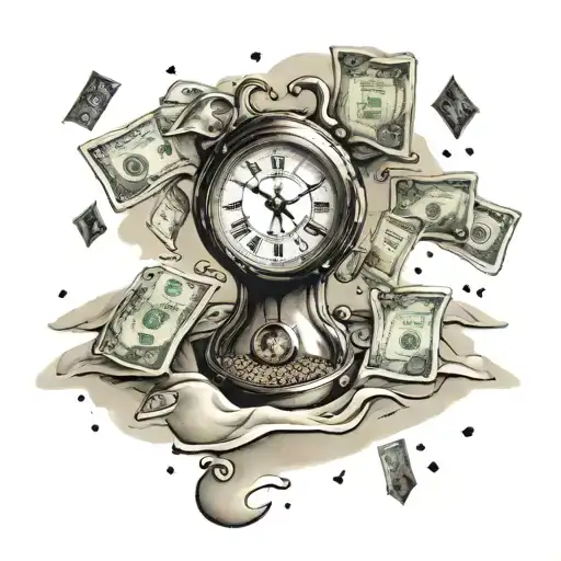 Sand Clock Counting Money Falling