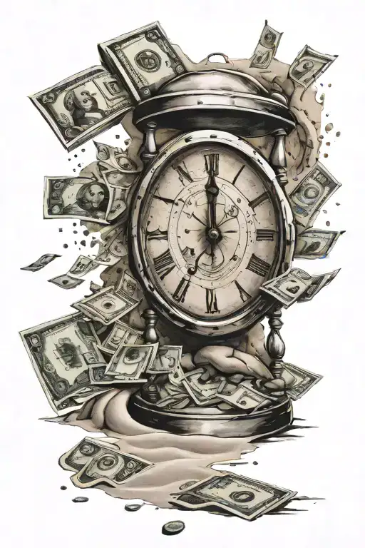 Sand Clock Counting Money Falling