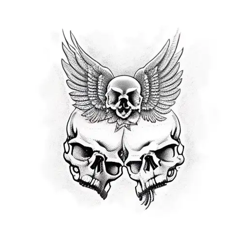 Skull Wings Roses Karma