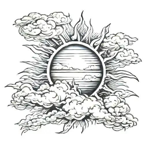 The Sun Breaking Out Of The Clouds Forming