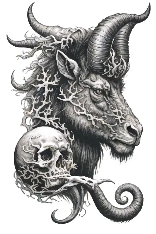 Capricorn With Winter Ominous Dark
