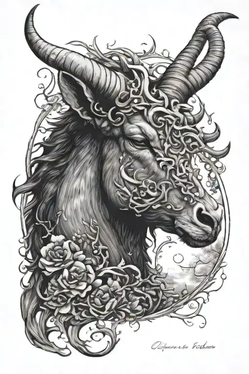 Capricorn With Winter Ominous Dark Side Of The Moon
