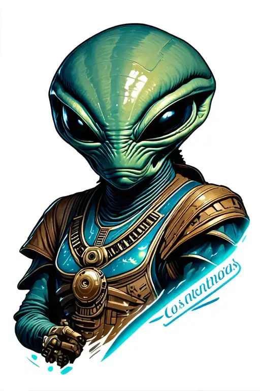 A Star Wars Themed Tattoo Featuring A Unique Alien Species