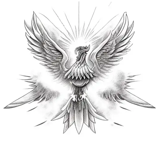 A Realistic Depiction Of A Tarot Card With A Phoenix As The Central Figure