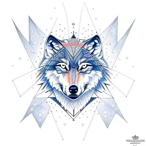 Wolf With Constellation
