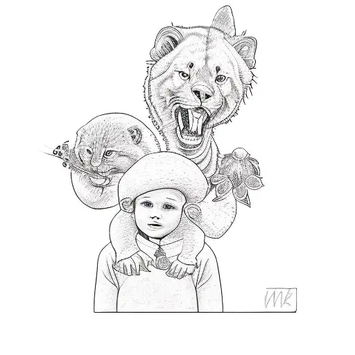 A Family Posing In Front Of A Black Background