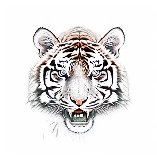 Two Tigers One Black One Orange