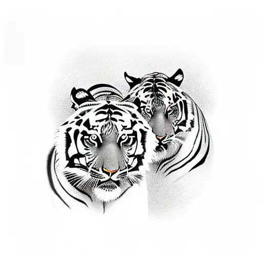 Two Tigers In Different Colours