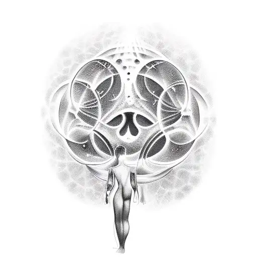 Silhouette Figure With Dark Energy Emitting From Anterior Body