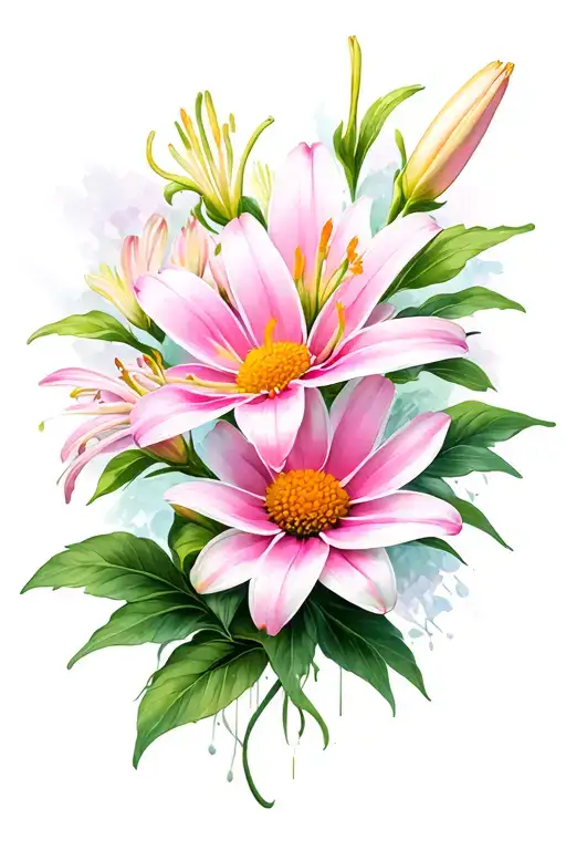 Lilly And Daisy Flower