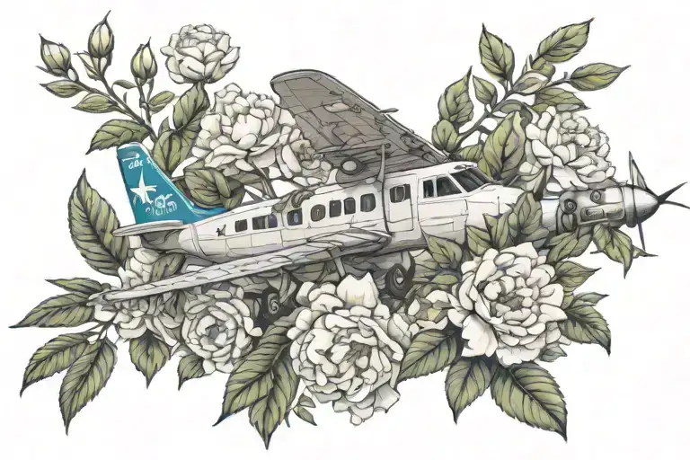 C7a Caribou Airplane And Peonies Growing House Plants