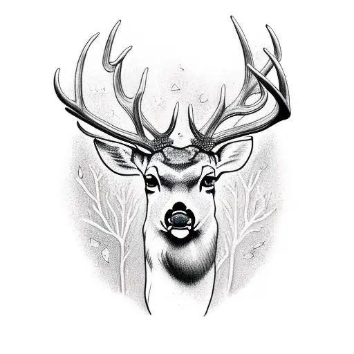 Deer Drinking From Lake